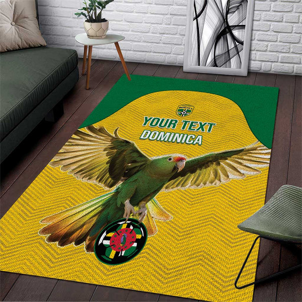 Custom Dominica Football Area Rug Sisserou Parrot Yellow Color - Lynsiley