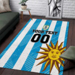 Custom Uruguay Football Area Rug Sol De May - Lynsiley