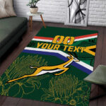 Custom South Africa Rugby Area Rug Springboks Mascot African Pattern - Lynsiley