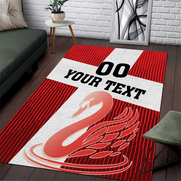 Custom Denmark Football Area Rug Mute Swan - Lynsiley