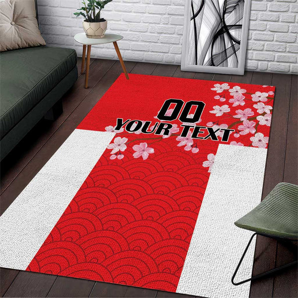 Custom Japan Rugby Area Rug Seamless Japanese Waves Pattern - Lynsiley