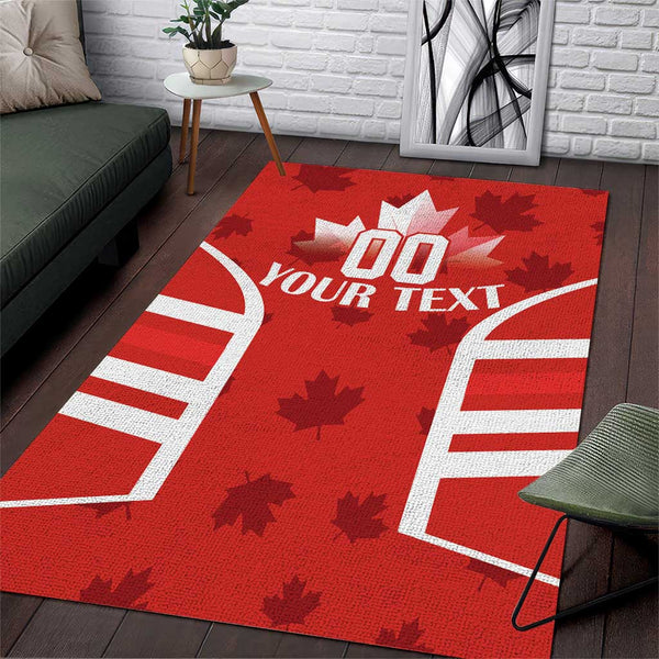 Custom Canada Rugby Area Rug Canada Flag Maple Leaf - Lynsiley