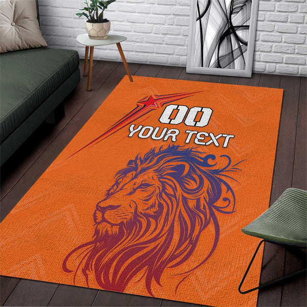 Custom Netherlands Football Area Rug Oranje Lion - Lynsiley