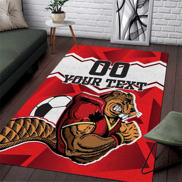 Custom Canada Football Area Rug Beavers Mascot - Lynsiley
