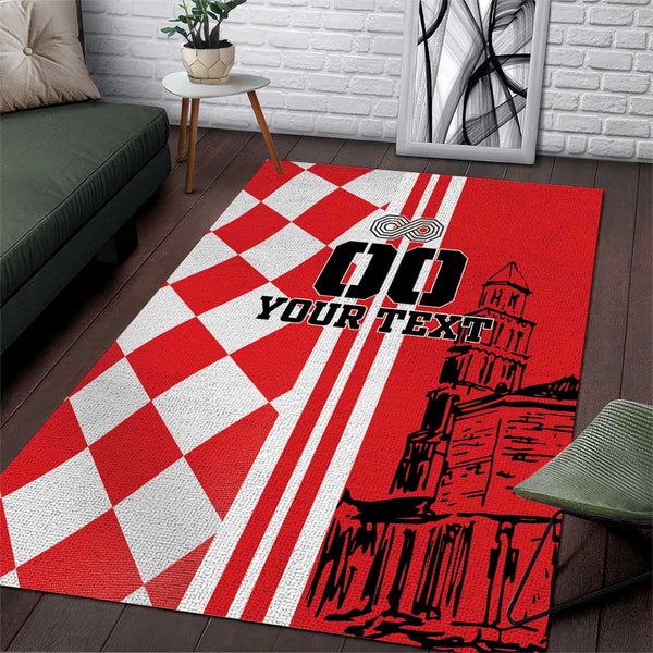 Custom Croatia Area Rug Checkerboard Hrvatska Simple Style - Lynsiley