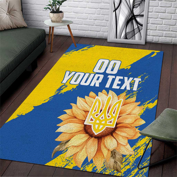 Custom Ukraine Independence Day Area Rug Dove Of Peace With Grunge Pattern - Lynsiley