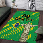 Custom Brazil Happy Independence Day Area Rug Cristo Redentor Flag Style - Lynsiley