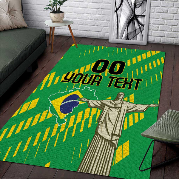 Custom Brazil Happy Independence Day Area Rug Cristo Redentor Flag Style - Lynsiley