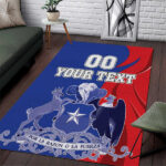 Custom Chile Independence Day Area Rug Lapageria Flower With Coat Of Arms - Lynsiley