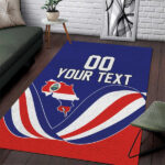 Custom Costa Rica Independence Day Area Rug Turdus Grayi Bird With Coat Of Arms - Lynsiley