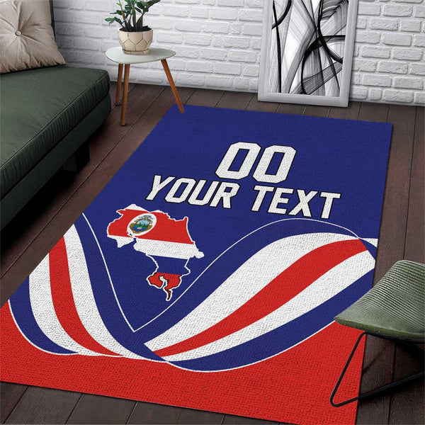 Custom Costa Rica Independence Day Area Rug Turdus Grayi Bird With Coat Of Arms - Lynsiley