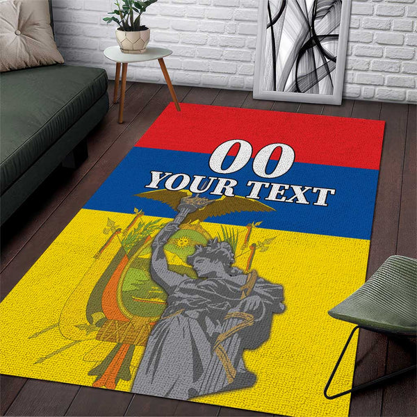 Custom Ecuador Independence Day 1809 Area Rug Monumento a la Independencia - Lynsiley