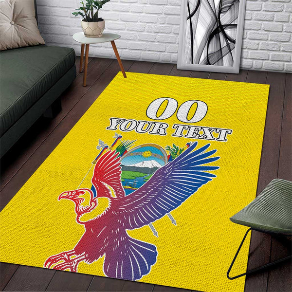 Custom Ecuador Independence Day Area Rug Andean Condor With Coat Of Arms - Lynsiley