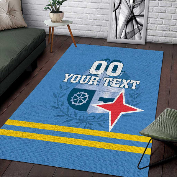 Custom Aruba Coat Of Arms Area Rug With Flag Style - Lynsiley