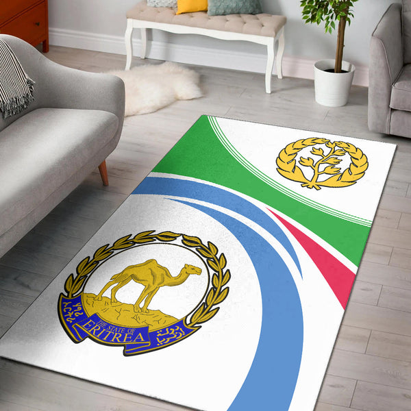 Eritrea Map And Coat Of Arms Area Rug - Lynsiley