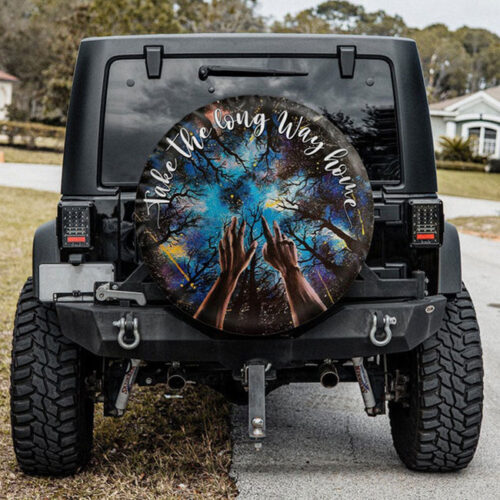 Take The Long Way Home Jeep Car Spare Tire Cover Gift For Campers - Jeep Tire Covers - Lynsiley