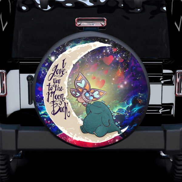 Godzilla Love You To The Moon Galaxy Spare Tire Covers Gift For Campers - Jeep Tire Covers - Lynsiley