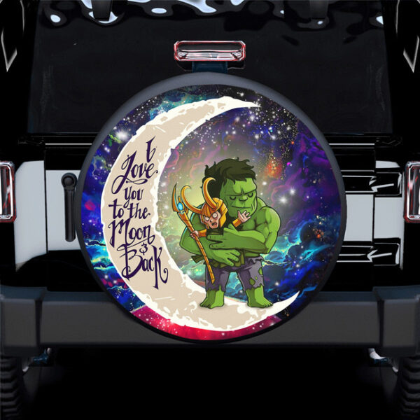 Hulk And Loki Love You To The Moon Galaxy Spare Tire Covers Gift For Campers - Jeep Tire Covers - Lynsiley