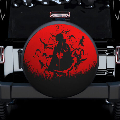 Uchiha Itachi Shadow Spare Tire Covers Gift For Campers - Jeep Tire Covers - Lynsiley