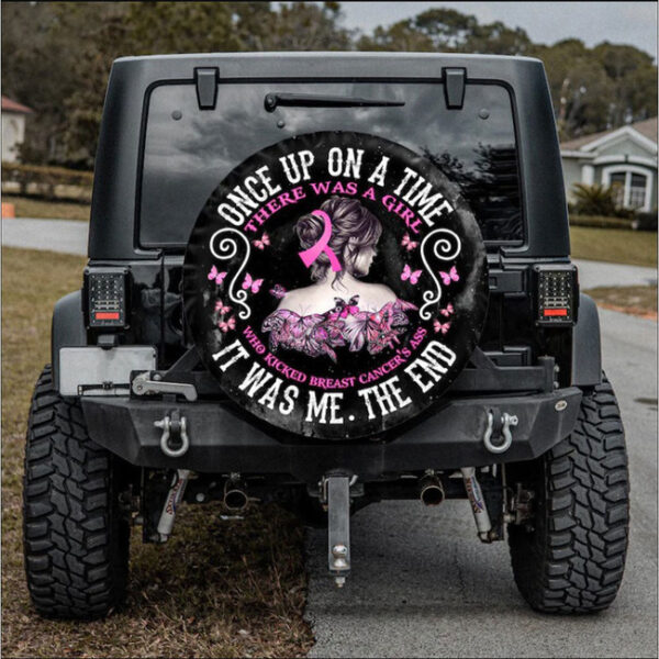 In October We Wear Pink One Up On A Time Jeep Car Spare Tire Cover Gift For Campers - Jeep Tire Covers - Lynsiley