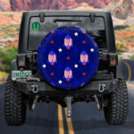 Amazing American Rocket And Stars On Dark Blue Background Spare Tire Cover - Jeep Tire Covers - Lynsiley