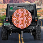 60s And 70s Aesthetic Style Pastel Rainbow Shapes Spare Tire Cover - Jeep Tire Covers - Lynsiley