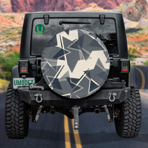 Abstract Stars By Curve And Stripe Pattern Spare Tire Cover - Jeep Tire Covers - Lynsiley