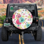 Abstract Elegance Colorful Flowers And Flying Petals Pattern Spare Tire Cover - Jeep Tire Covers - Lynsiley