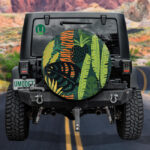 Abstract Illustration Of Tropical Leaves Shadow Pattern Spare Tire Cover - Jeep Tire Covers - Lynsiley