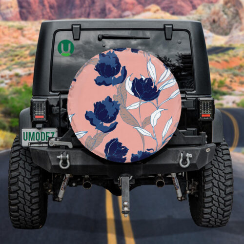 Abstract Elegance Floral On Pink Background Spare Tire Cover - Jeep Tire Covers - Lynsiley