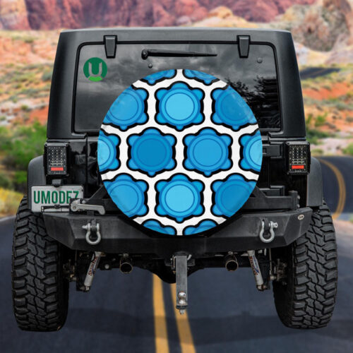 Blue Sea Turtle With A Black Outline Spare Tire Cover - Jeep Tire Covers - Lynsiley