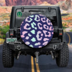 Leopard Design In Neon Blue And Pink Colors Spare Tire Cover - Jeep Tire Covers - Lynsiley