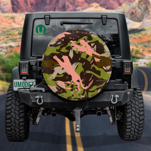 Abstract Camouflage Colorful Wild Animal Panther Spare Tire Cover - Jeep Tire Covers - Lynsiley