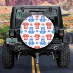 National American Flags Colors Football Helmet And T-Shirts Spare Tire Cover - Jeep Tire Covers - Lynsiley