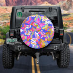 Abstract Colorful With Decorative Butterflies Background Spare Tire Cover - Jeep Tire Covers - Lynsiley