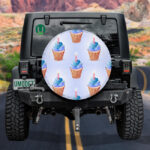 A Lot Of Cupcakes In Colors Of Flag On The Independence Day Spare Tire Cover - Jeep Tire Covers - Lynsiley