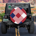 Abstract American Flag Colors Geometric Pattern Spare Tire Cover - Jeep Tire Covers - Lynsiley