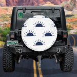 Ethnic Navy Blue Sun Silhouettes Spare Tire Cover - Jeep Tire Covers - Lynsiley