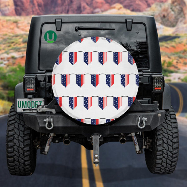 Classic National USA Flag With Stripes Stars Blue And Red Spare Tire Cover - Jeep Tire Covers - Lynsiley