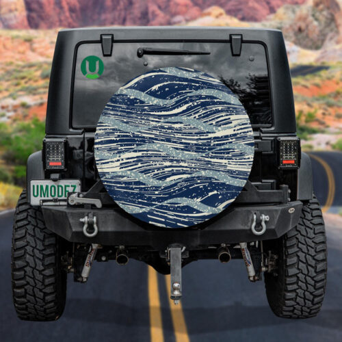 Abstract Rough Textured Wavy Variegated Background Spare Tire Cover - Jeep Tire Covers - Lynsiley