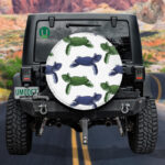 Blue And Green Turtles Isolated On White Background Spare Tire Cover - Jeep Tire Covers - Lynsiley