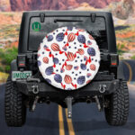 Decorative Red Stripe And Blue Star Balloon Patriotic Spare Tire Cover - Jeep Tire Covers - Lynsiley