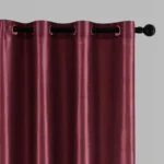 2pcs Modern Blackout Curtains - Burgundy Color - Cordless Blackout Curtains for Living Room & Bedroom