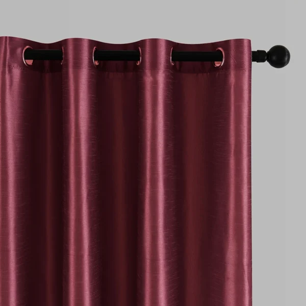 2pcs Modern Blackout Curtains - Burgundy Color - Cordless Blackout Curtains for Living Room & Bedroom