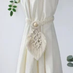1pc Bohemian Leaf Tassel Curtain Tieback - Polyester Home Decor Accent