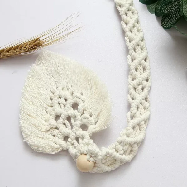 1pc Bohemian Leaf Tassel Curtain Tieback - Polyester Home Decor Accent