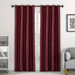 2pcs Modern Blackout Curtains - Burgundy Color - Cordless Blackout Curtains for Living Room & Bedroom