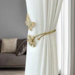 1pc Glam Style Curtain Tieback Golden Butterfly Flower - Window Decor Curtain Accessory