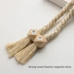 1pc Bohemian Wooden Bead Tassel Curtain Tieback - Polyester Home Decor Accent