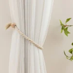 1pc Bohemian Wooden Bead Tassel Curtain Tieback - Polyester Home Decor Accent